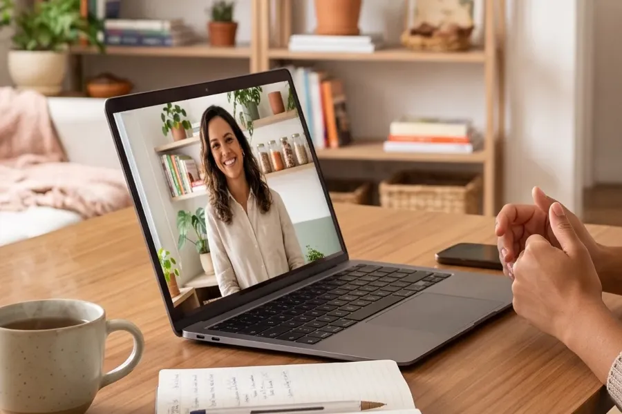 Consulta de nutrição online por videochamada